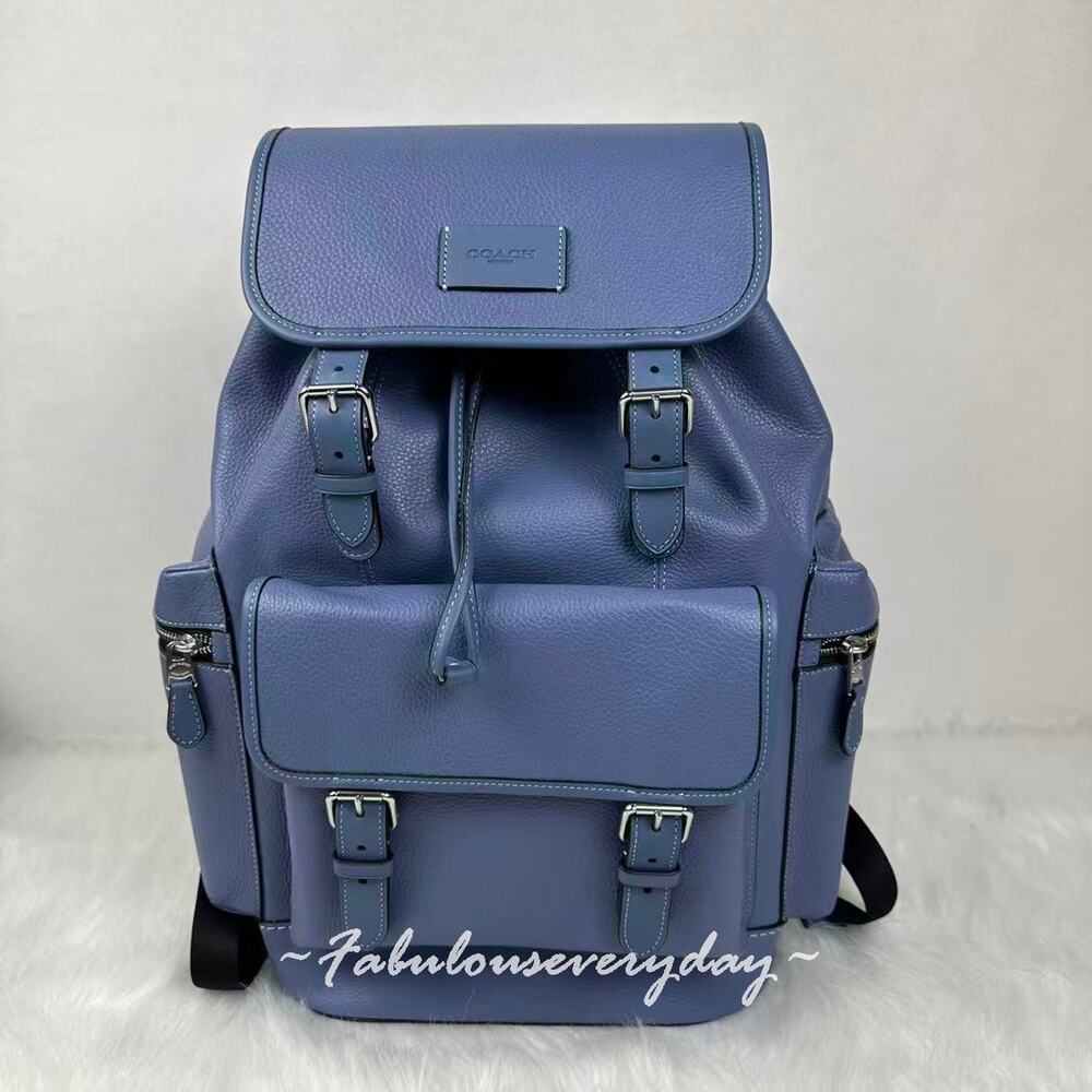 Coach Men's Sprint Backpack In Leather/Silver/Light Denim CBI11 NWT